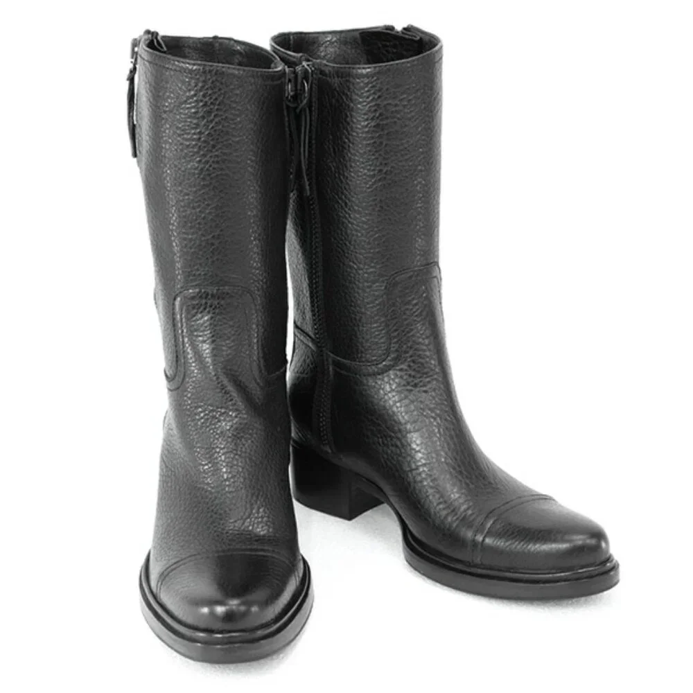 Miu Miu Black Calzature Bisonte Nero Boots 35 - Picture 2 of 15